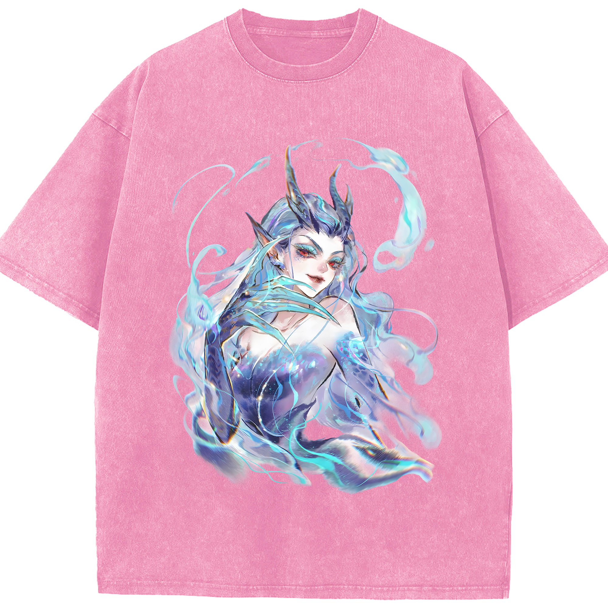 （画像用） Ne Zha 2 ナタ 魔童の大暴れ 綿100% ヴィンテージ風 半袖Tシャツ（フロントプリント）